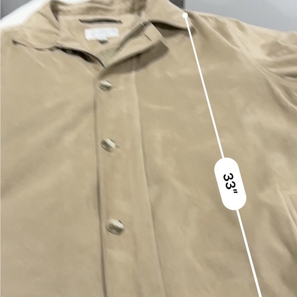 Cutter & Buck Men’s light tan faux suede Jacket Coat zip and button size large - Picture 5 of 13